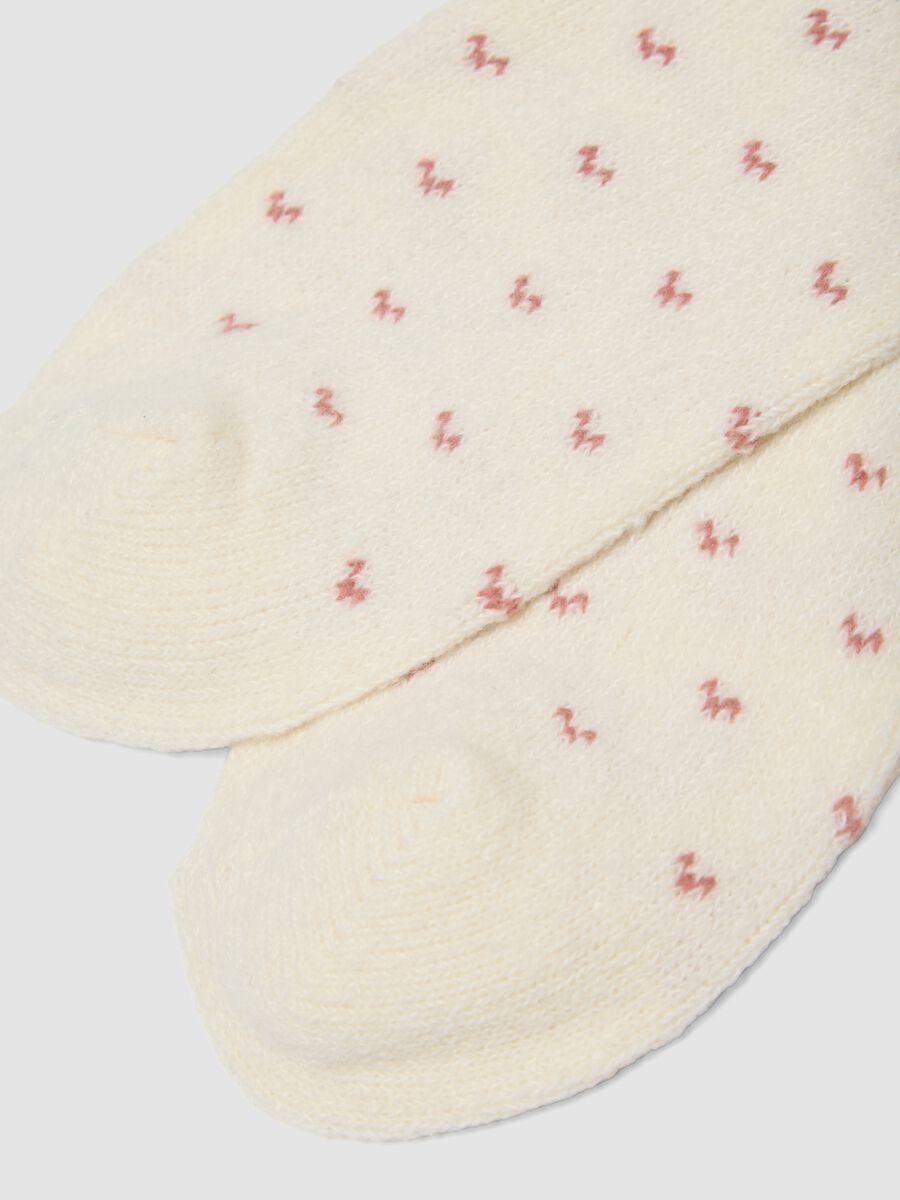 White stretch jacquard-pattern socks_2