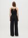 Women's jumpsuit in pure black viscose wide fit_3