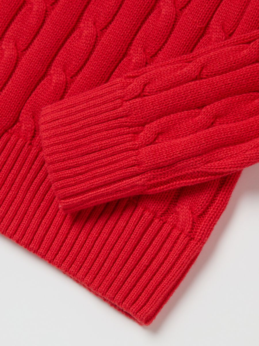 Ribbed pullover with cable-knit design_5