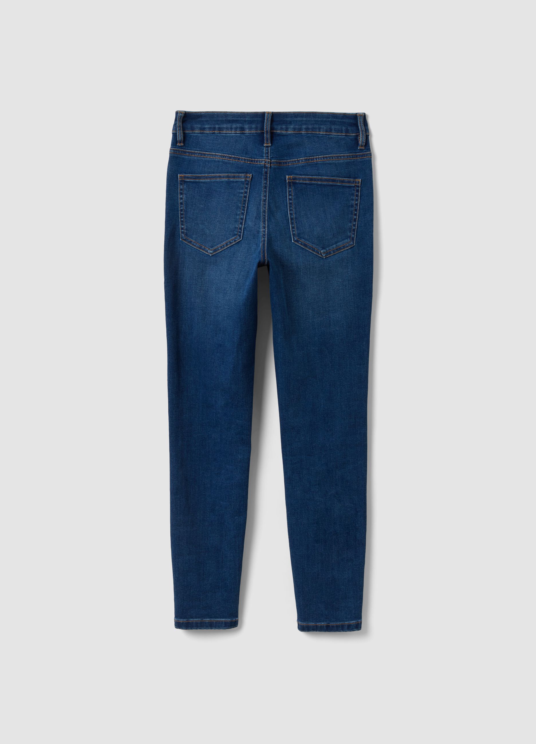 Blue skinny-fit stretch cotton-viscose jeans