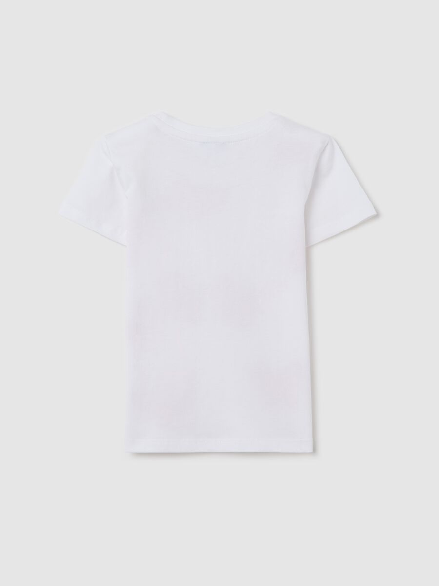 White cotton T-shirt with print_1
