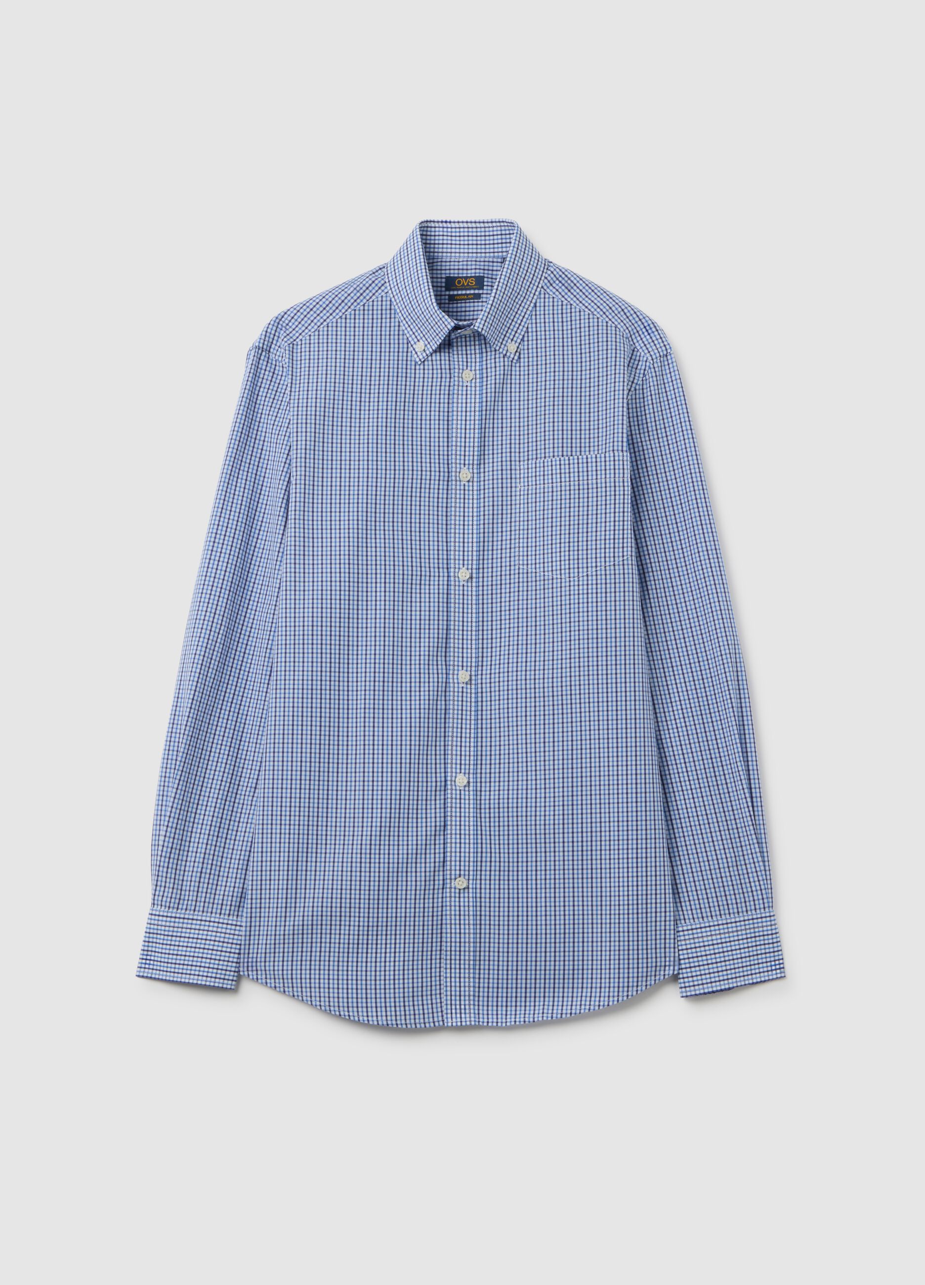 Multicolour cotton blend regular fit shirt