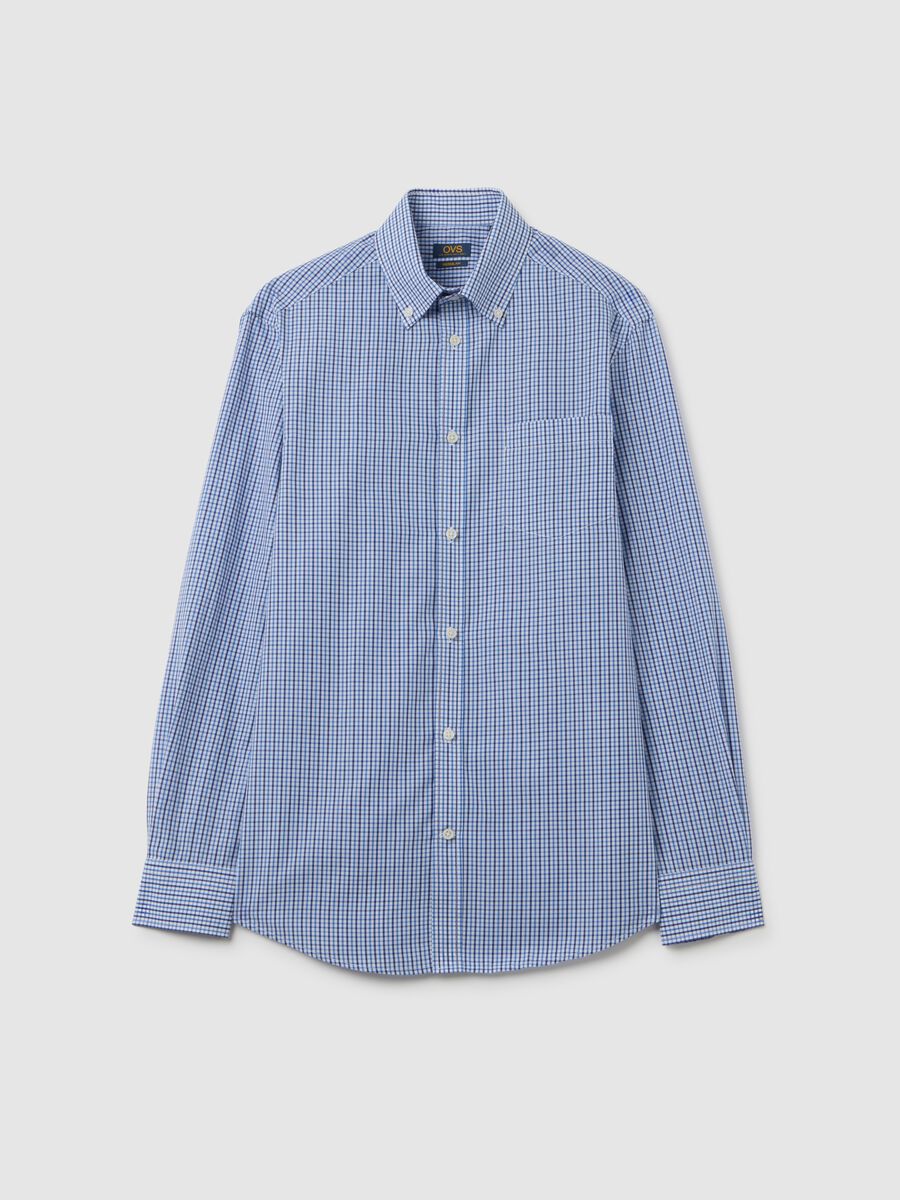 Multicolour cotton blend regular fit shirt_0