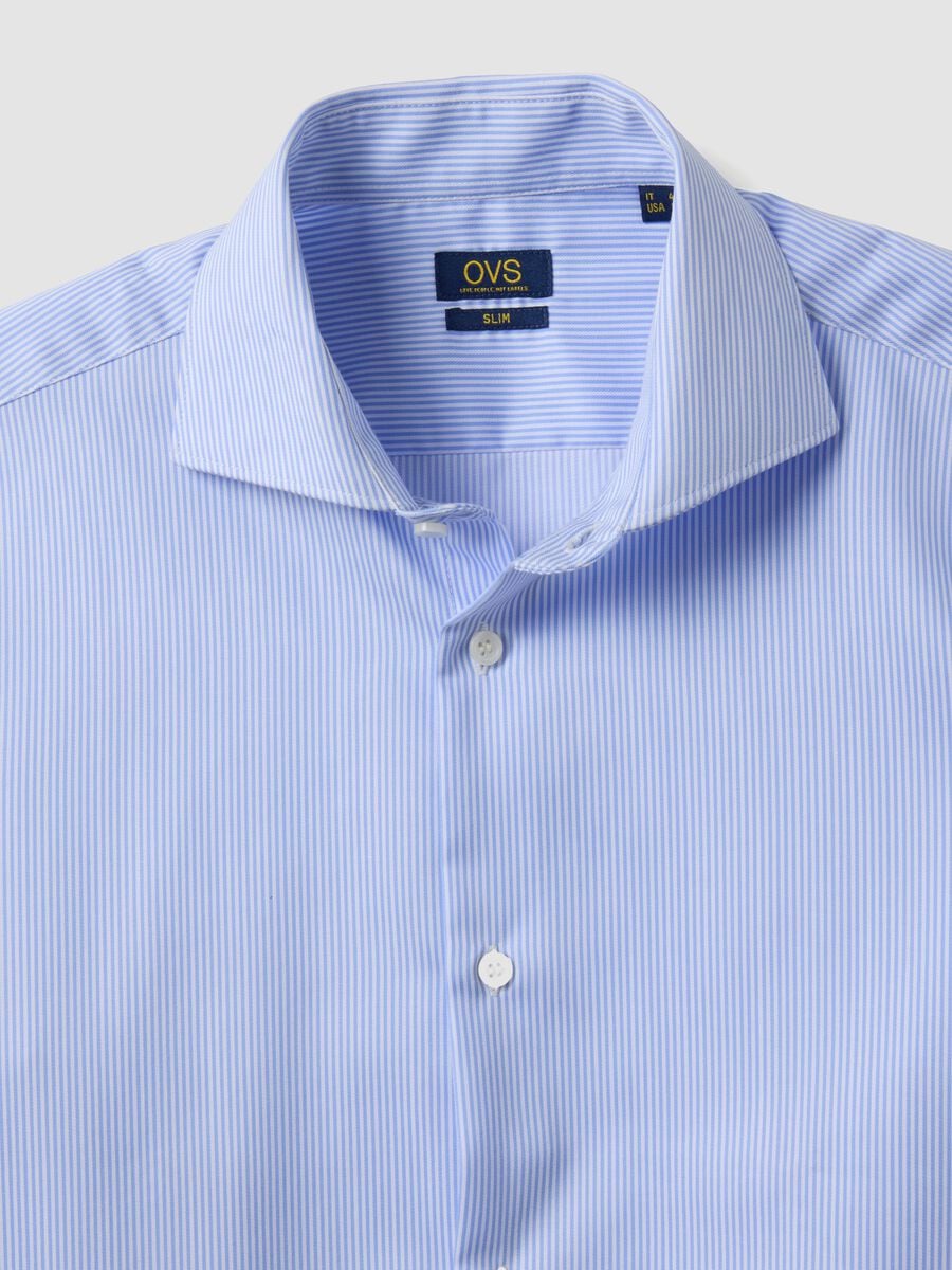 Light blue pure cotton non-iron slim-fit shirt_2