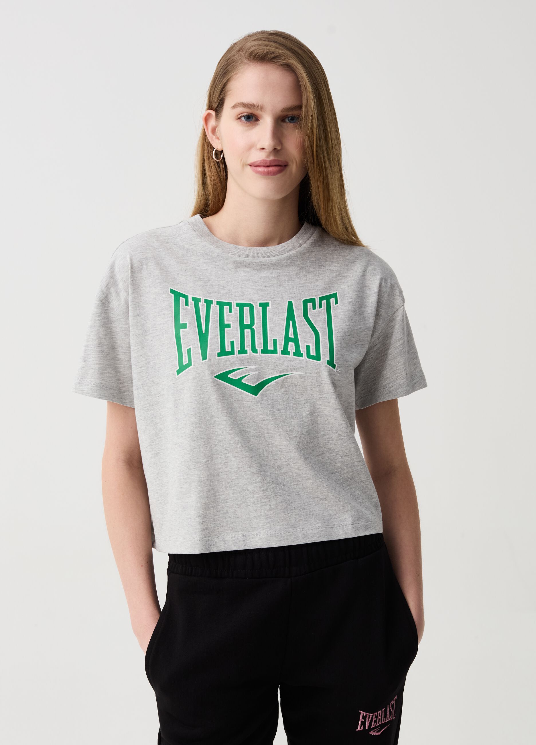 Cotton T-shirt with logo print