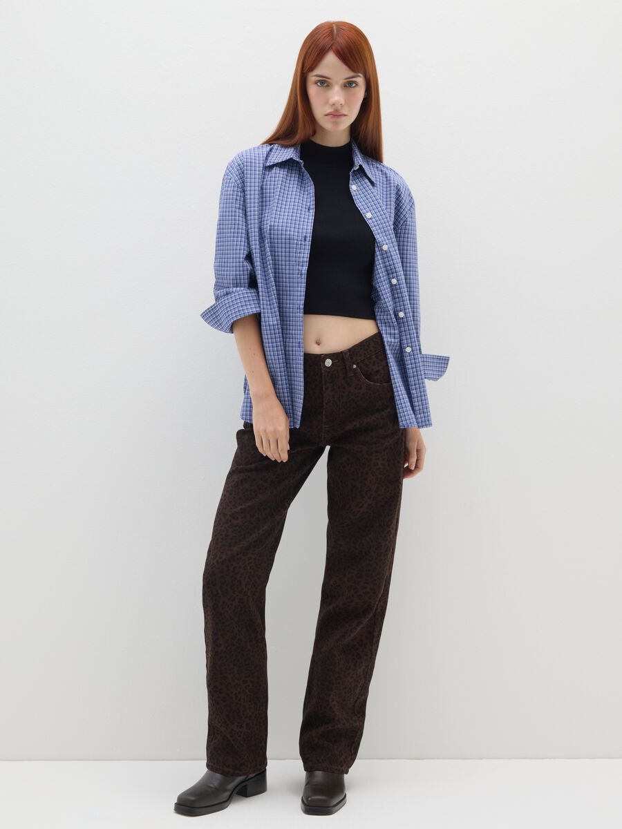 Jeans in puro cotone marrone baggy_0