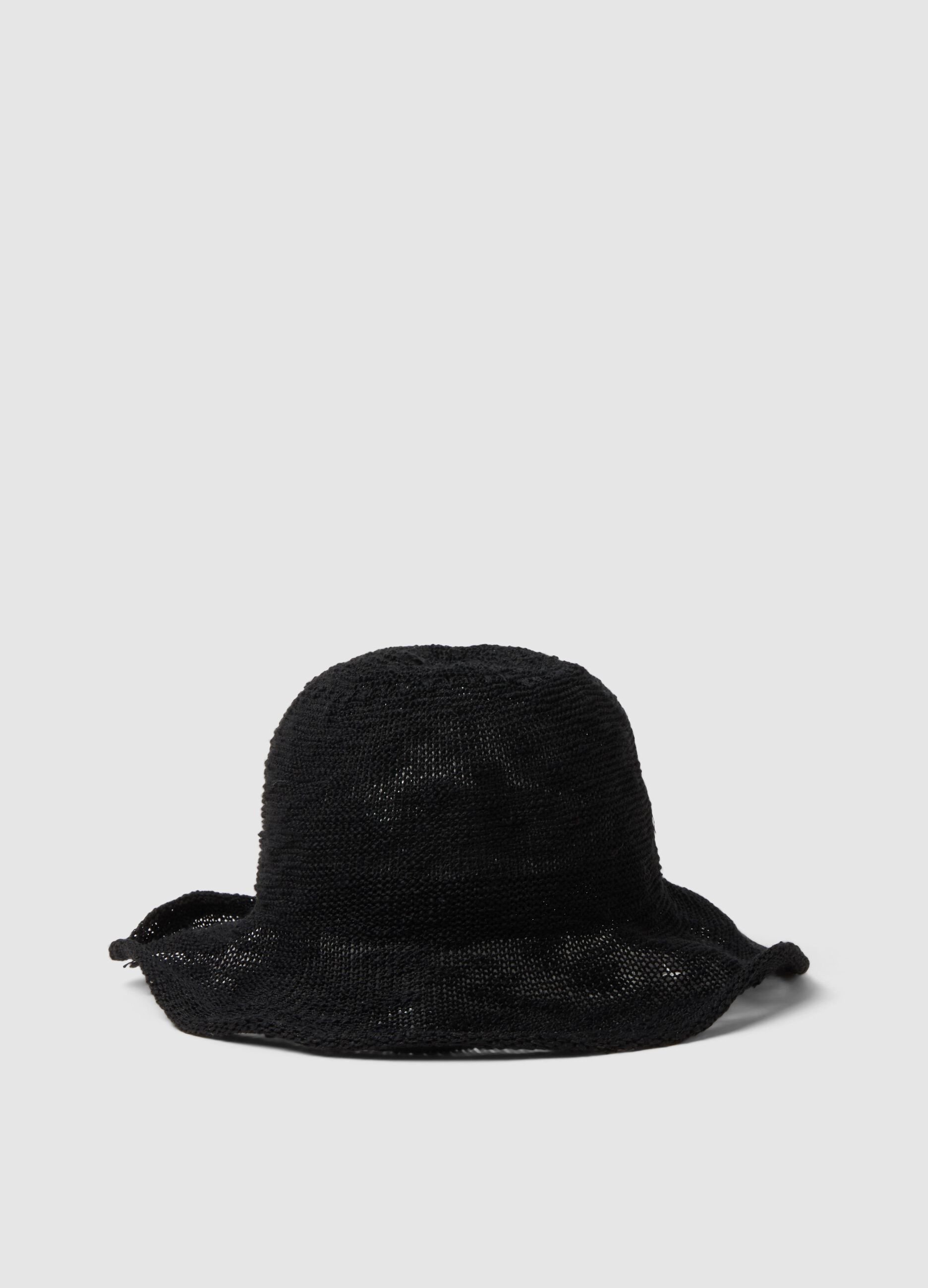 Lightweight black cloche hat in jersey knit