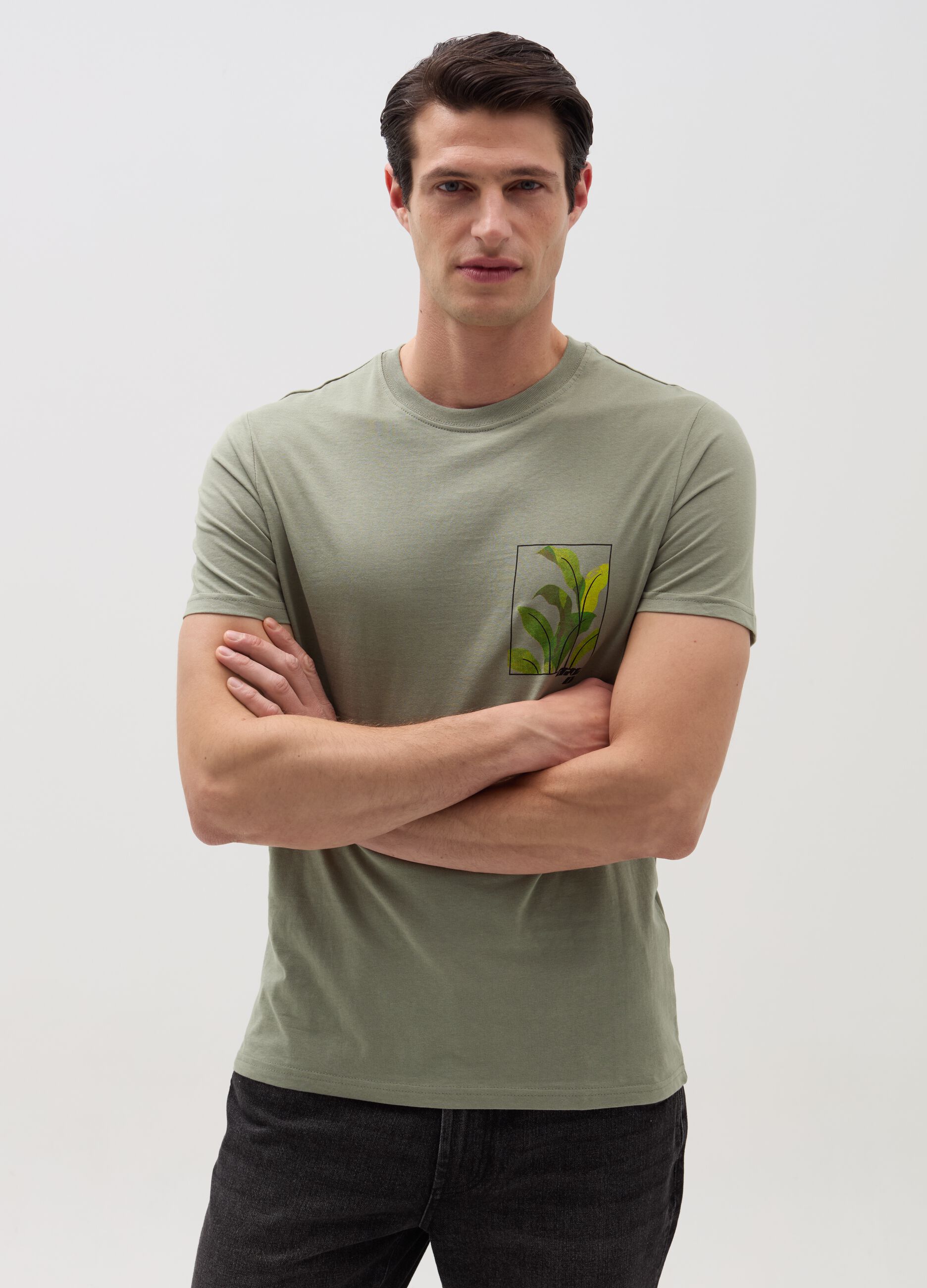 Ovs T-shirt con stampa foliage