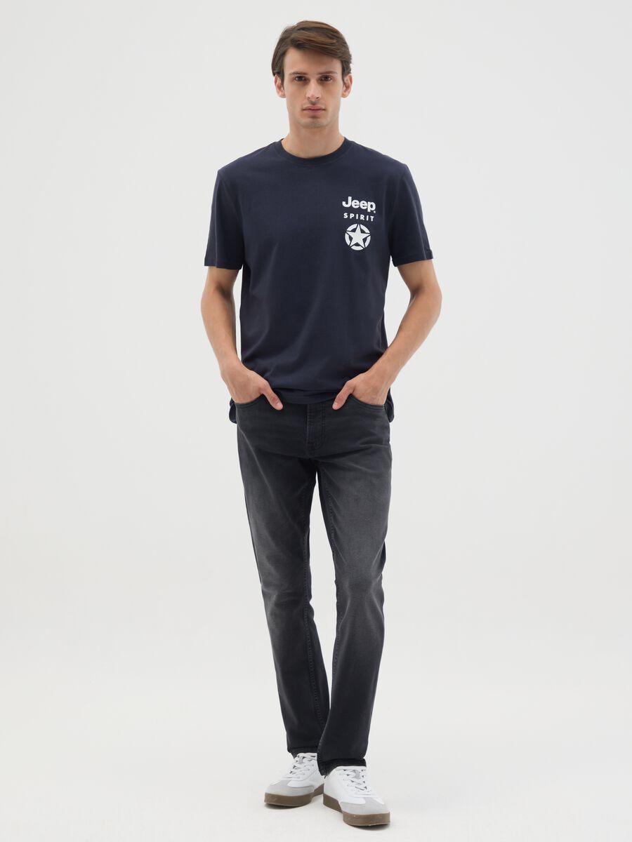 T-shirt in puro cotone blu scuro regular fit_1
