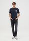Regular fit dark blue pure cotton T-shirt_0