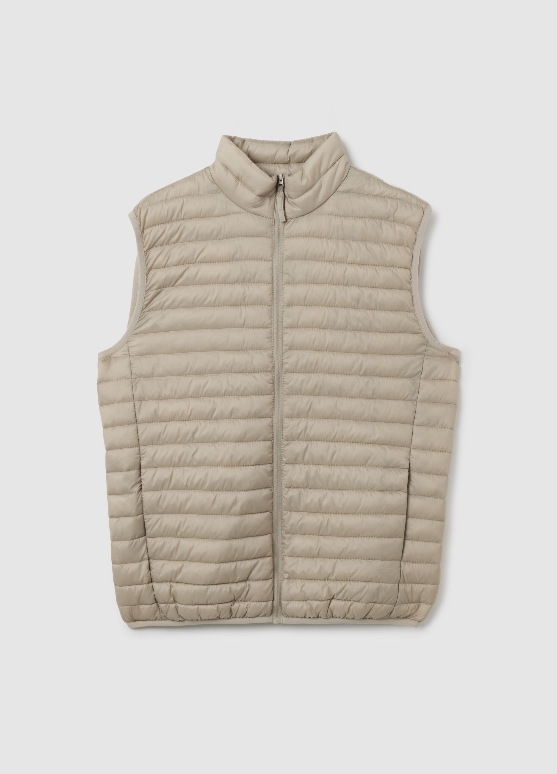 Beige mixed regular fit gilet