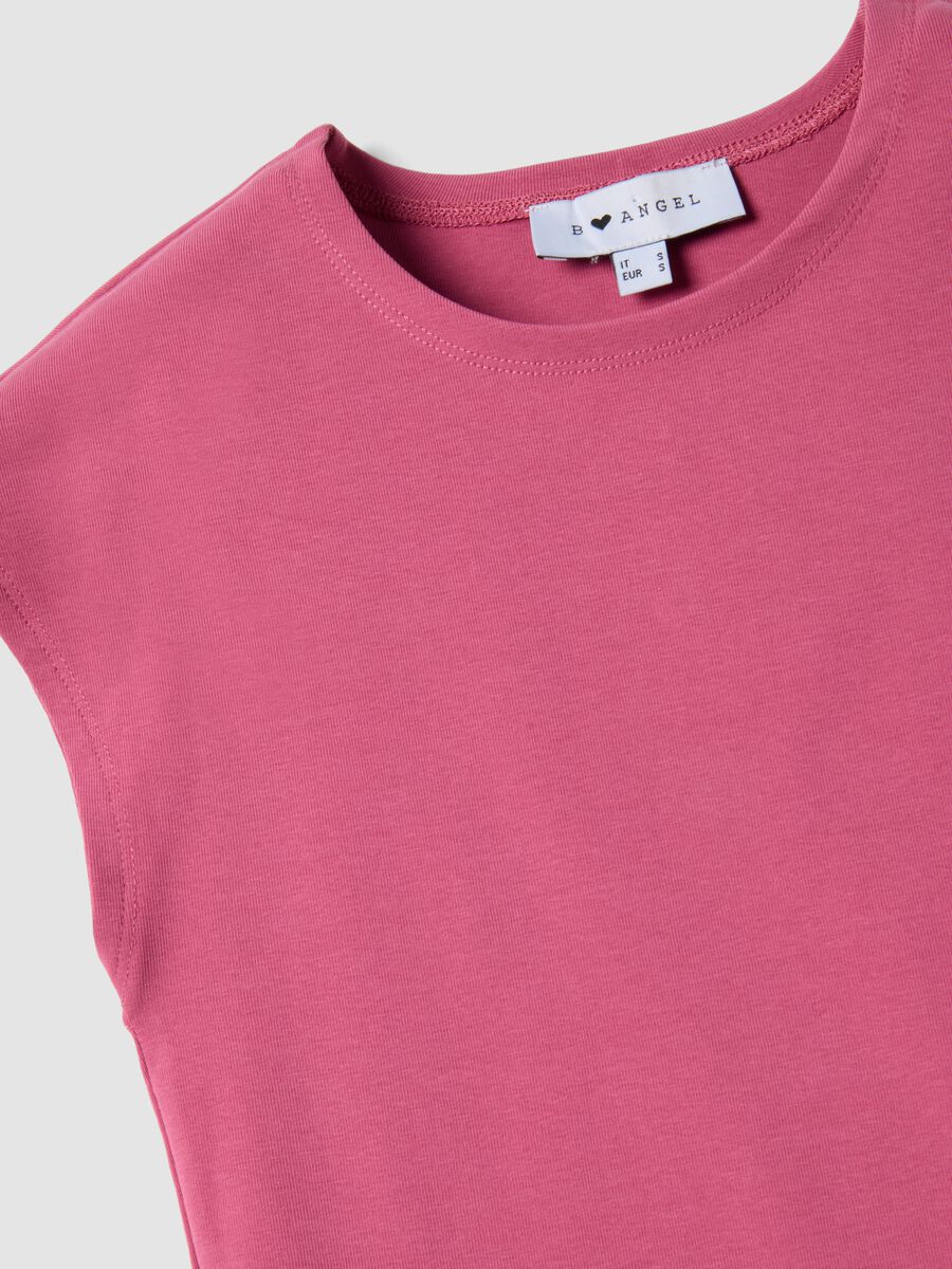 Pink fitted stretch-cotton vest top_1
