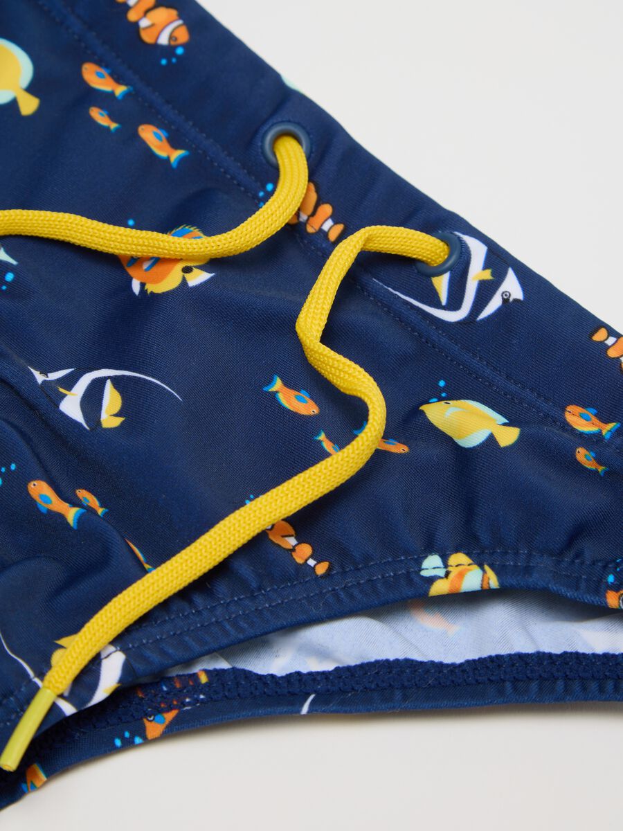 OVS Kids Blue Fish Pattern Swim Briefs_2