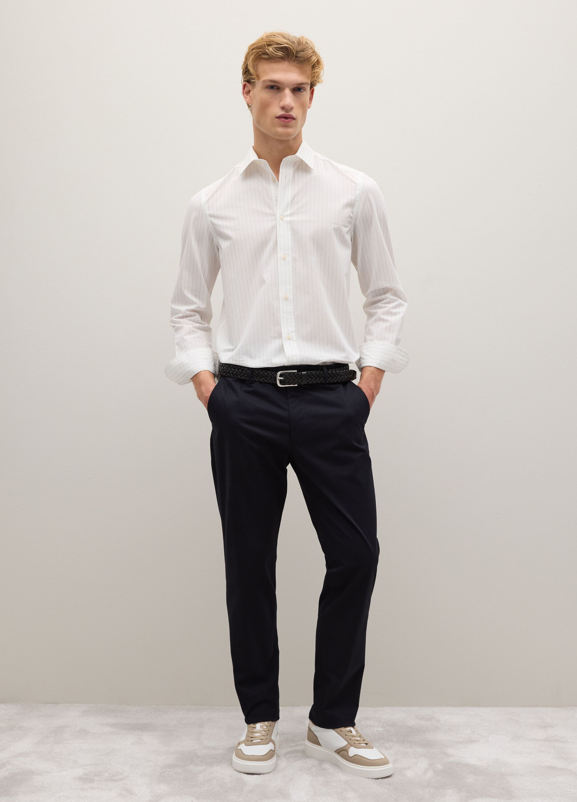 Pantaloni in cotone elasticizzato blu