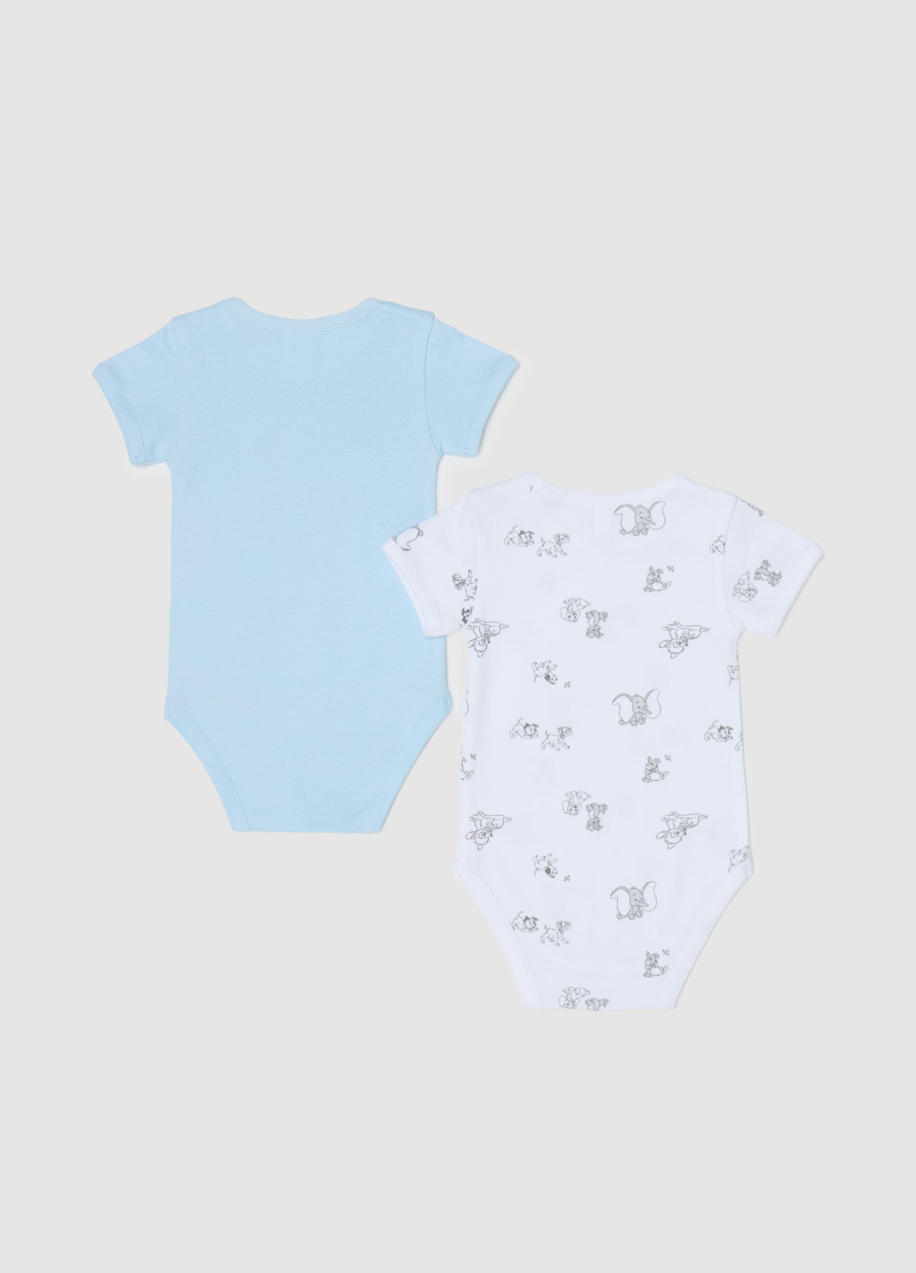 Two-pack short-sleeved bodysuits with Lucky and Rolly print
