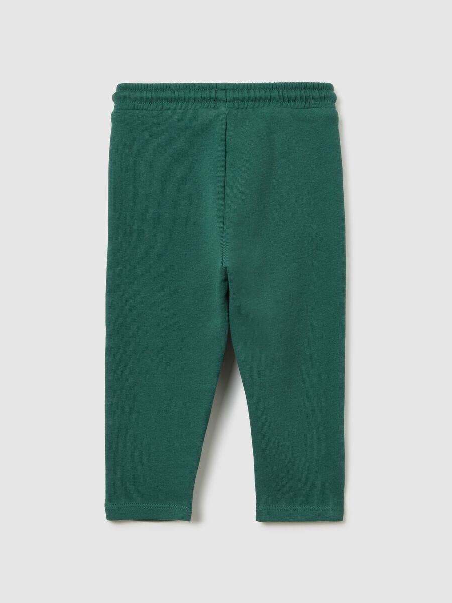 Kids' regular fit green pure cotton trousers_1
