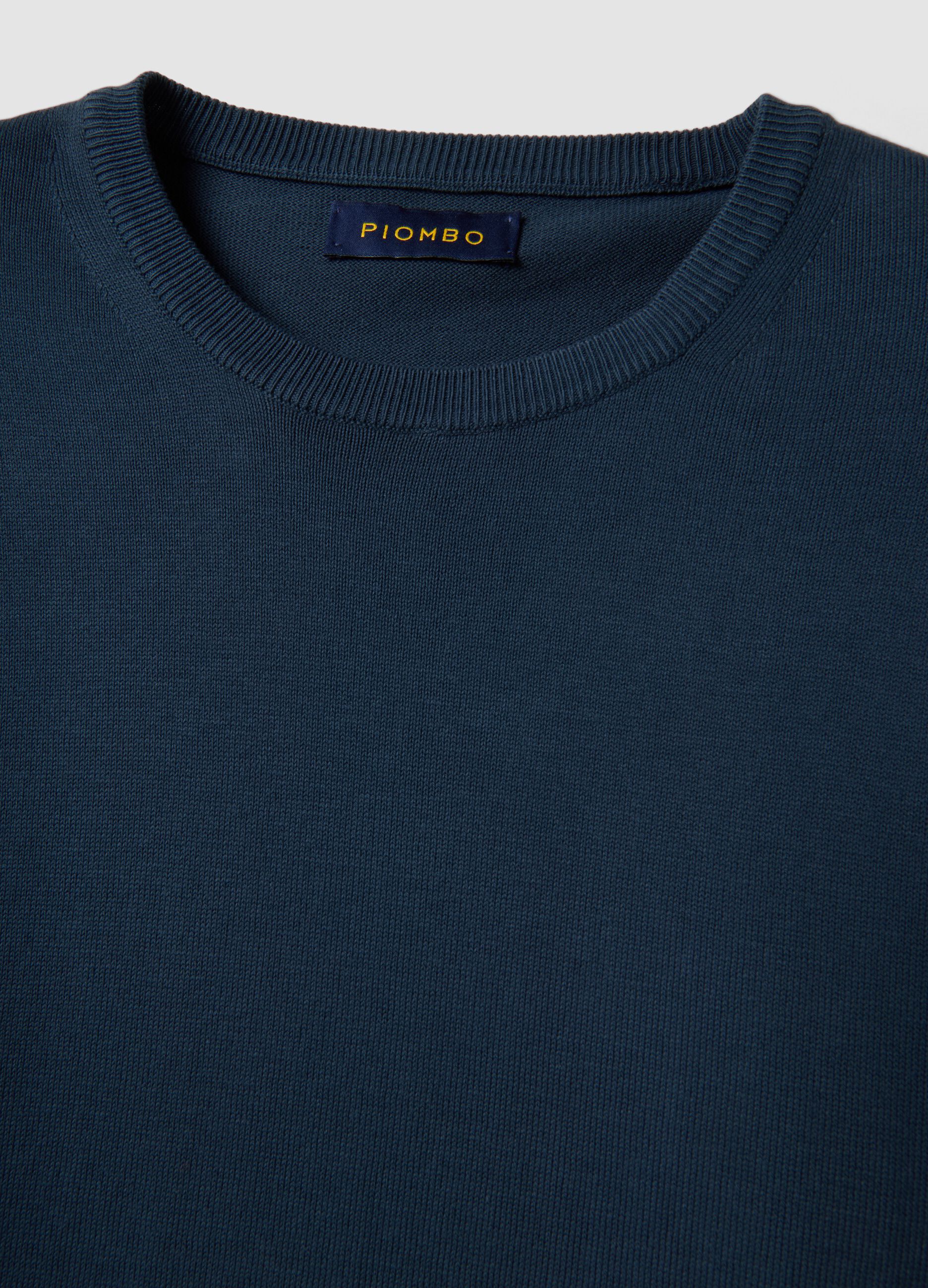 Blue Cotton Jumper, Regular Fit