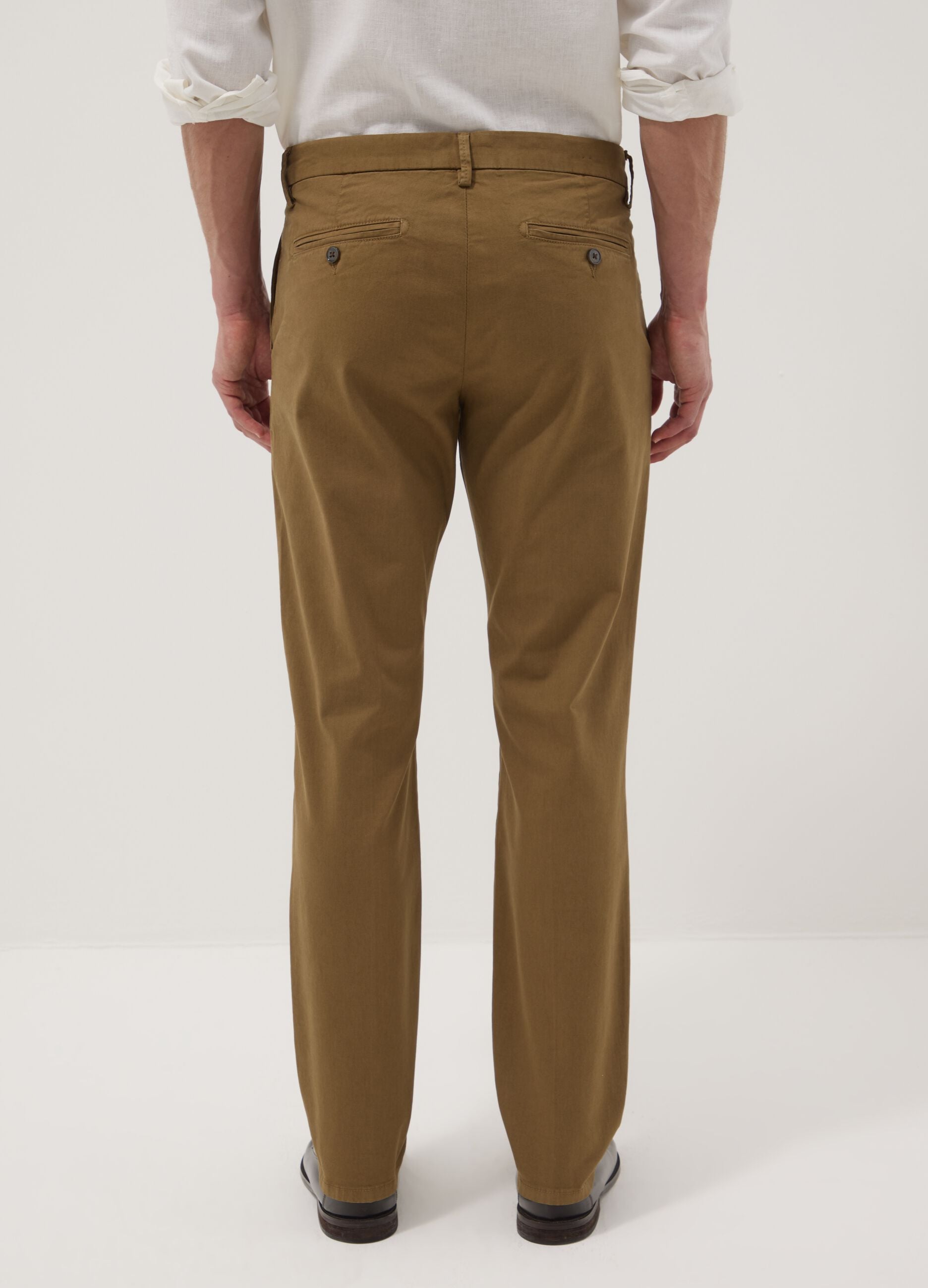 Brown slim-fit stretch-cotton chino trousers