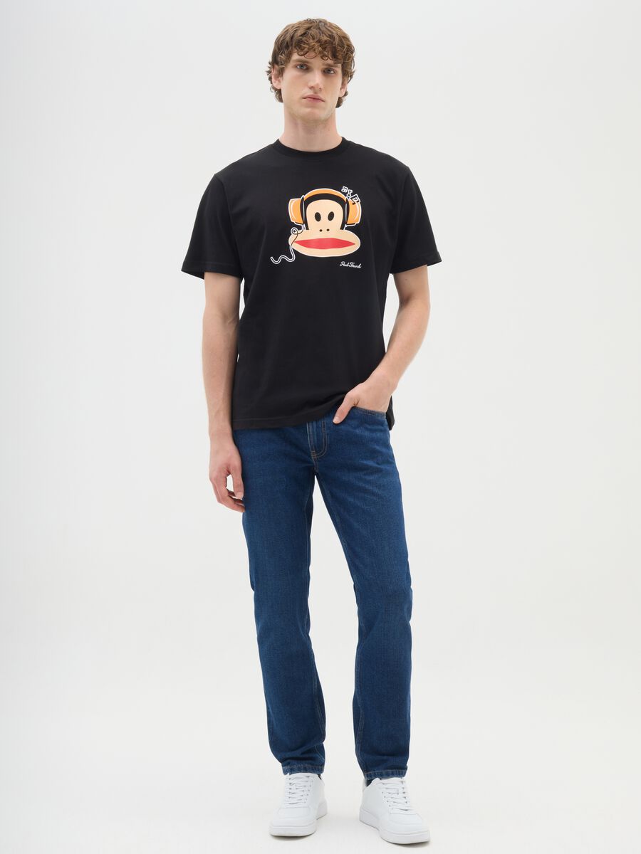 Black short-sleeve T-shirt in pure cotton regular fit_1