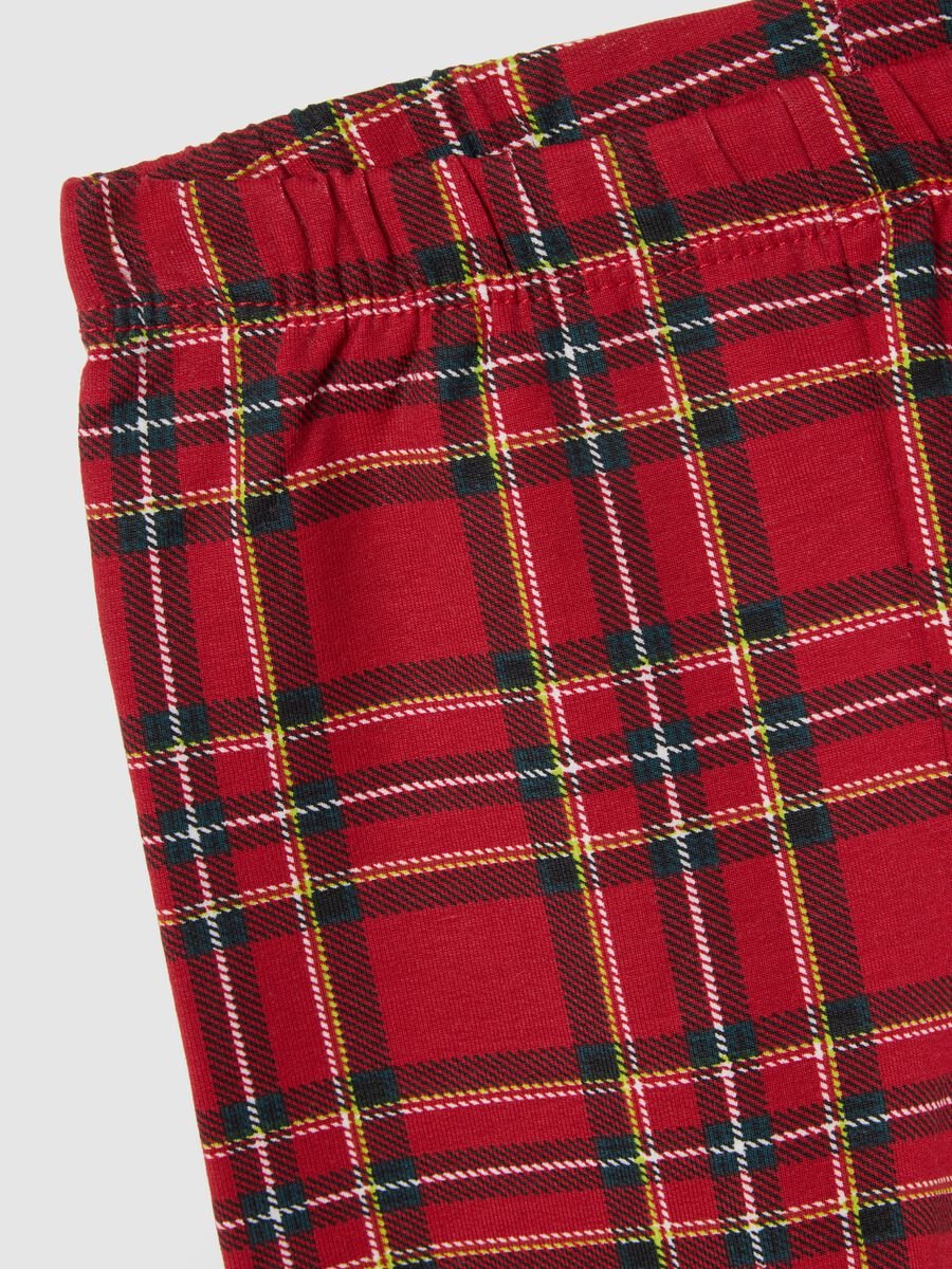 Girls' Multicolour Check Skinny Leggings in Stretch Cotton_2