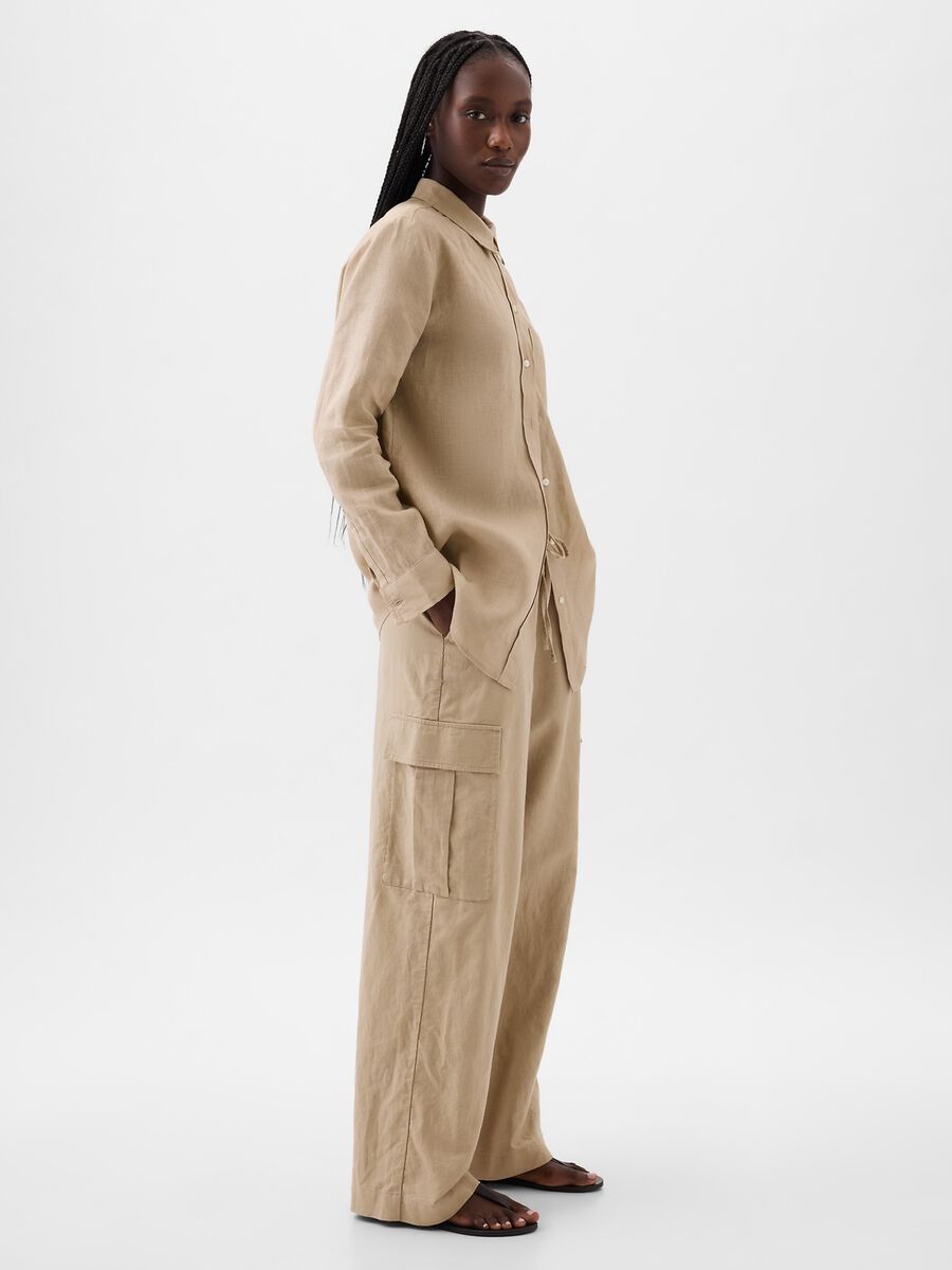 Boyfriend-fit shirt in linen with pocket_1