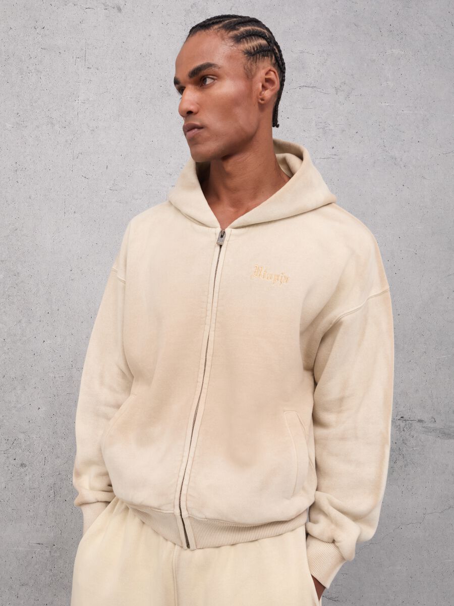 Sunfaded Zip Hoodie Vintage Sand_1