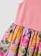 Abito rosa in cotone elasticizzato con gonna fantasia floreale per bambina_2
