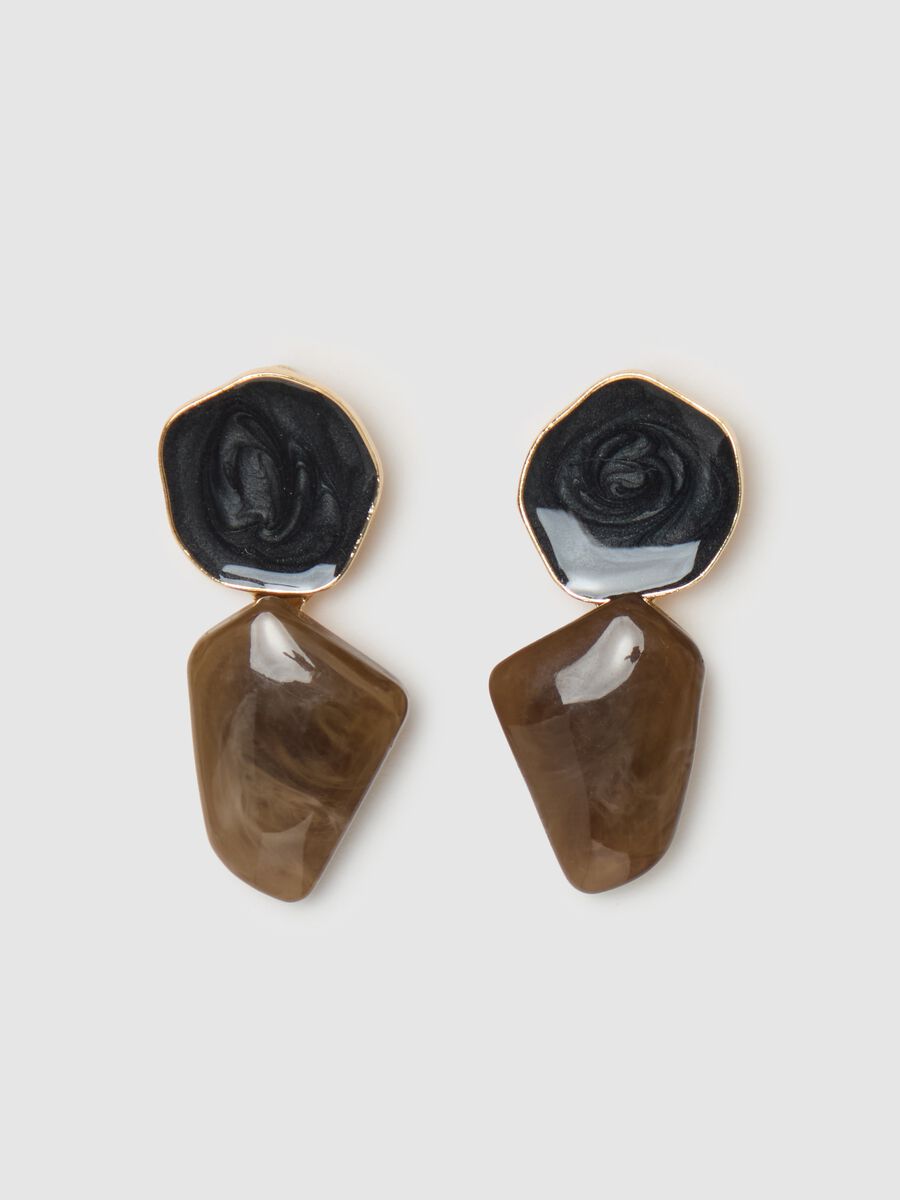 Geometric earrings with pendant_0