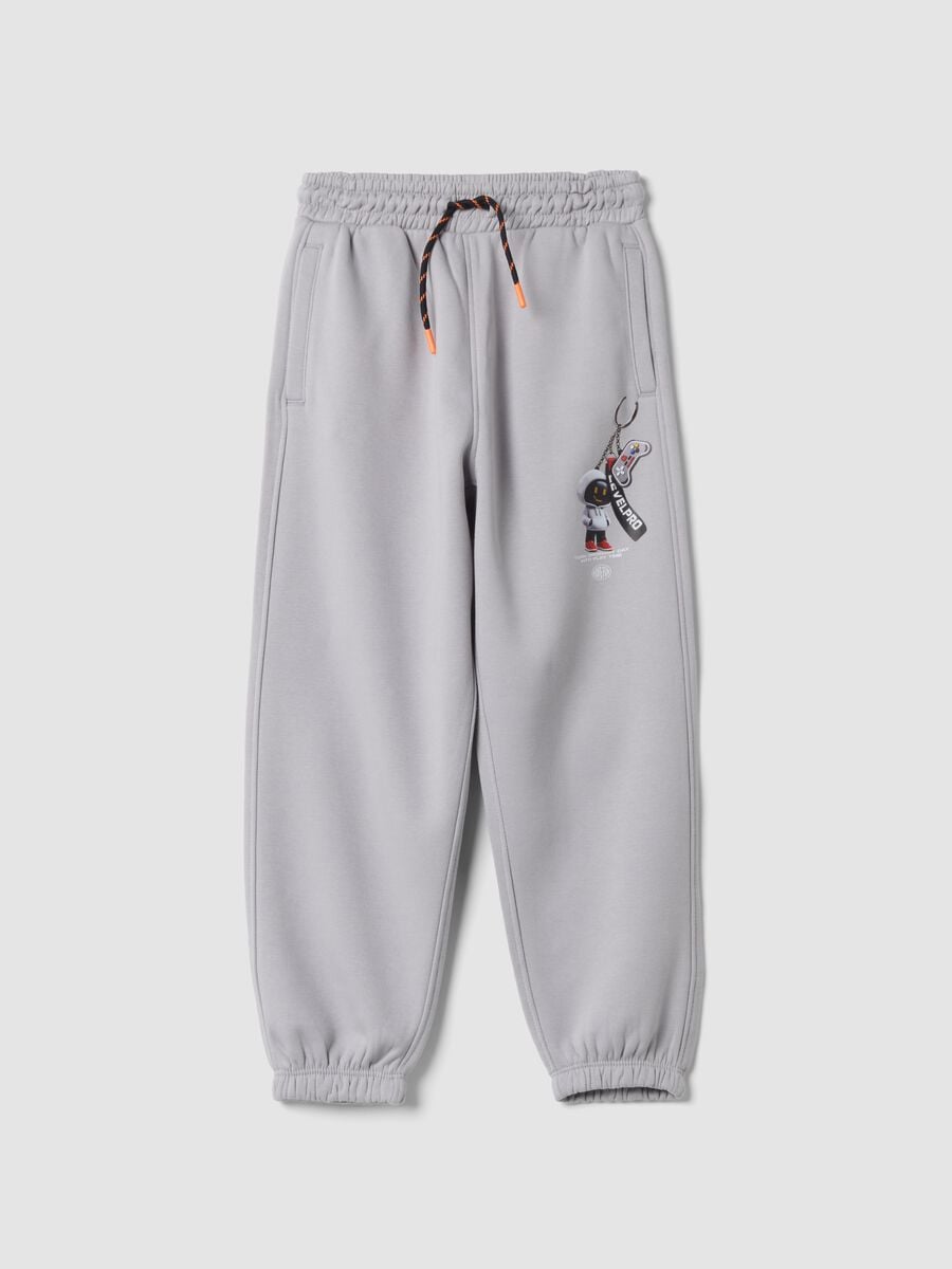 Pantaloni jogger grigi in misto cotone comfort fit_0