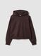 Brown cotton-blend hoodie with crew neck_0