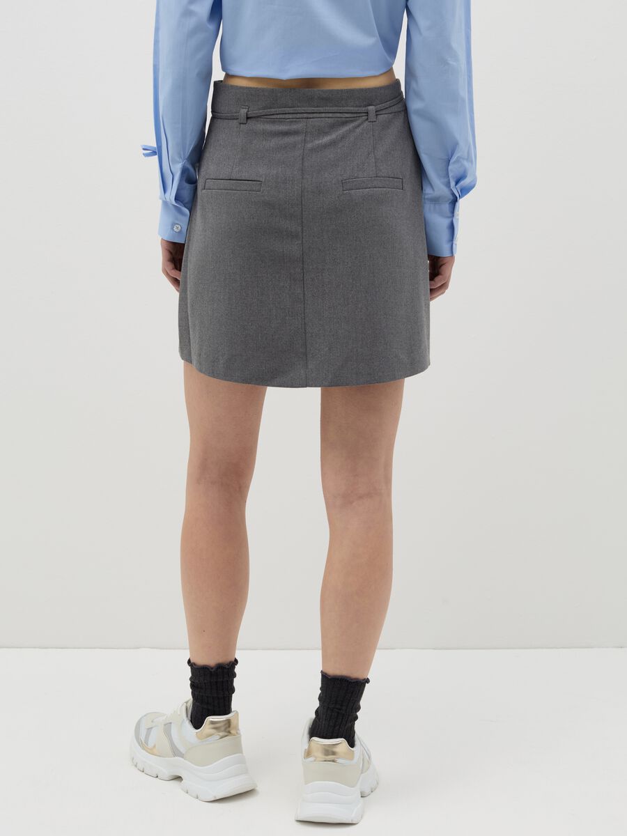 Pleated miniskirt with belt_2