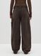Brown corduroy relaxed fit pure cotton baggy trousers_2