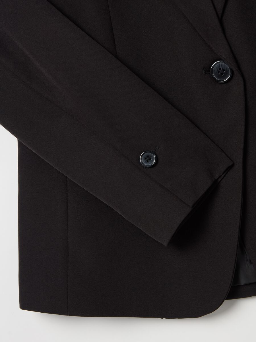 Curvy solid colour single-breasted blazer_5