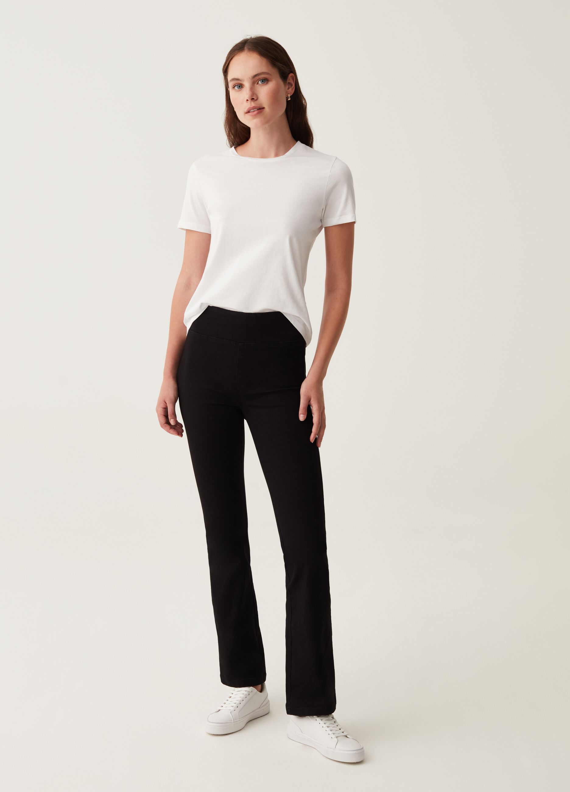 Jeggings flare fit a vita alta