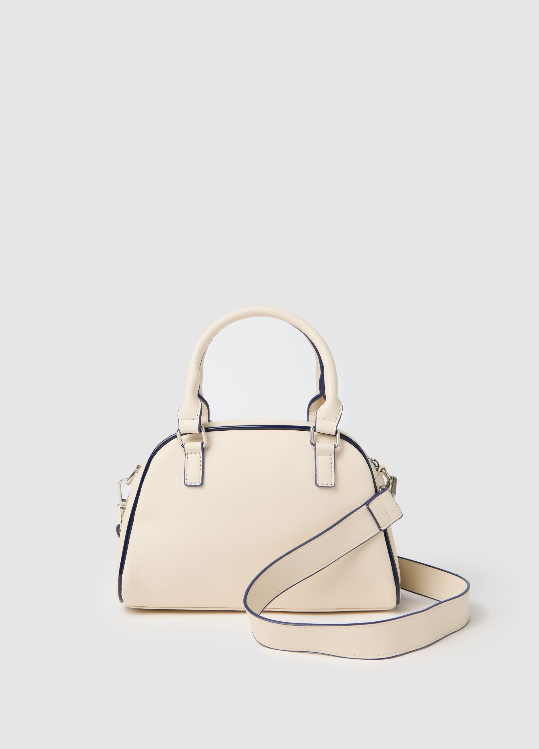 Beige shoulder bag with contrasting details