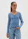 Girls' Blue Stretch Cotton Regular Fit Top_0