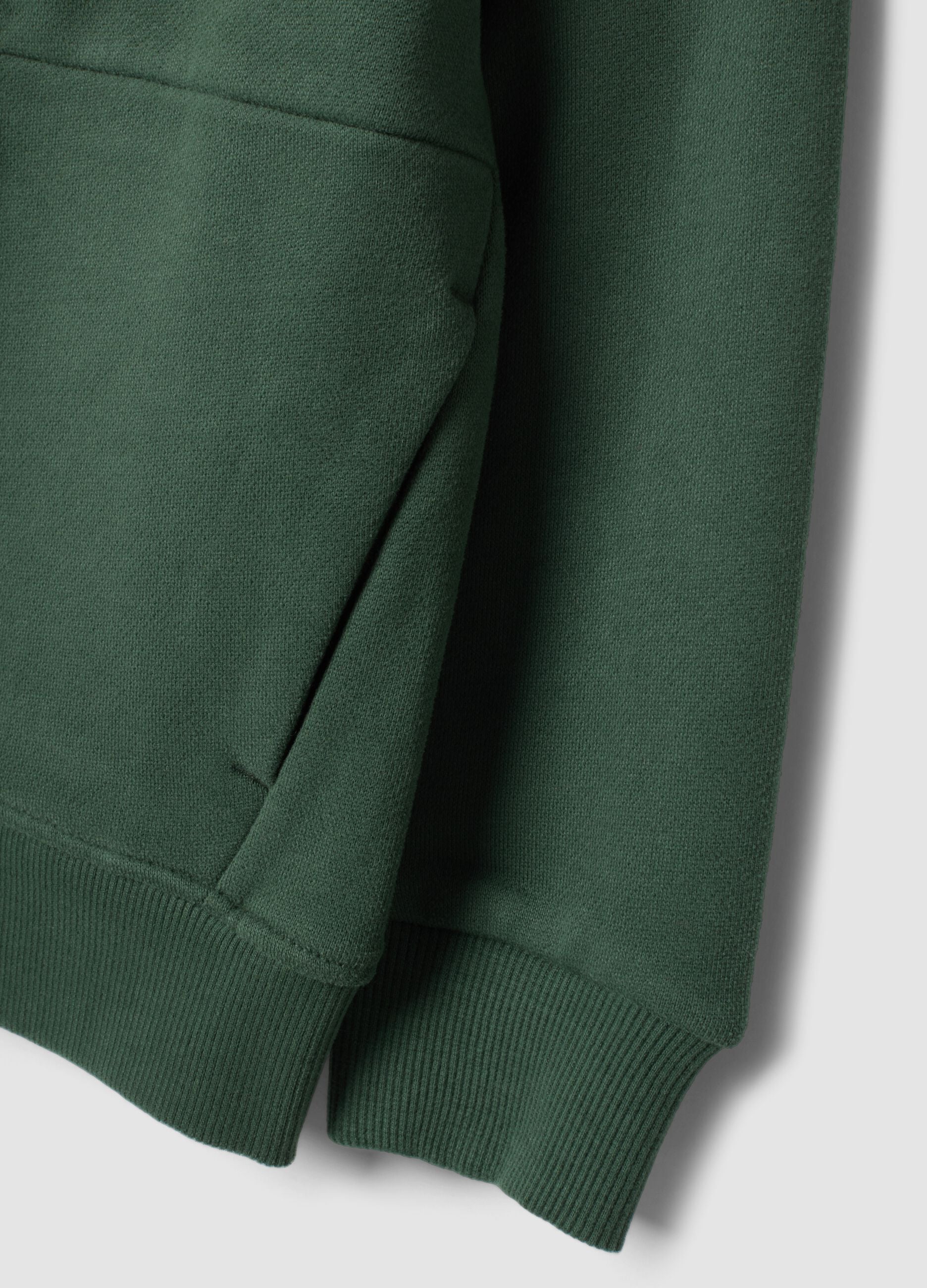 Green organic cotton hoodie in a relaxed fit