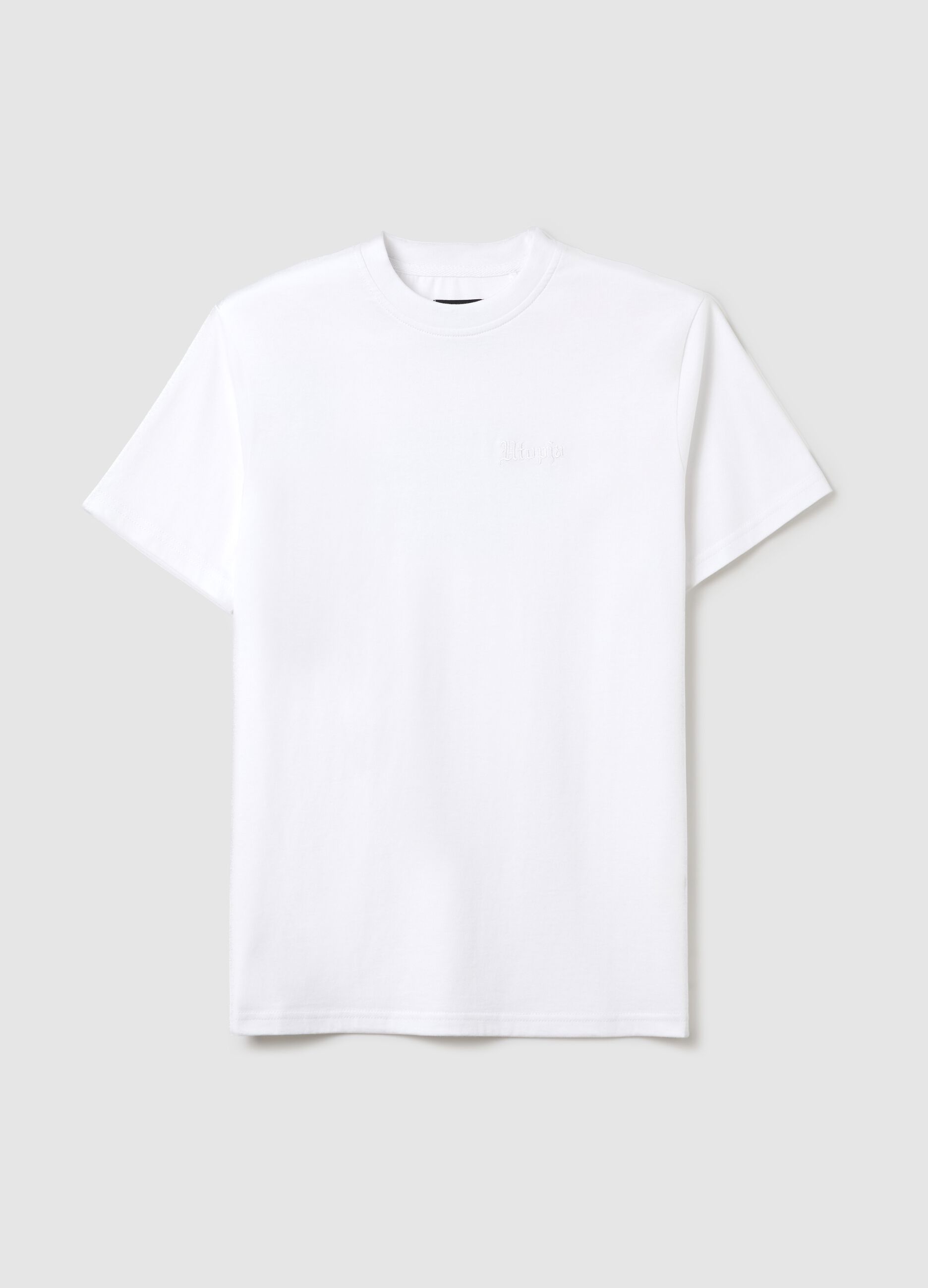 White Regular Fit Branded T-shirt