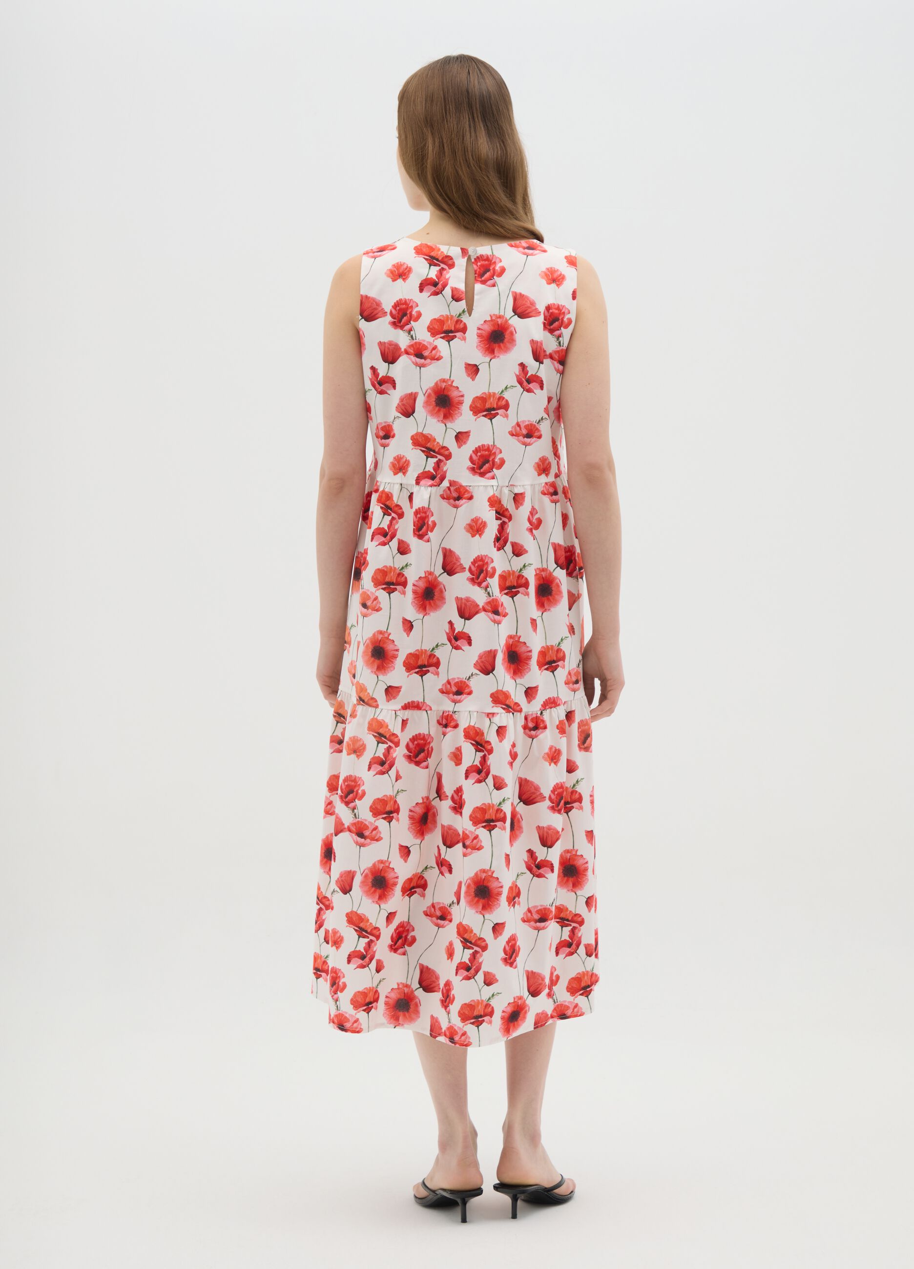 Women's Long Multicolour Cotton Dress Regular Fit