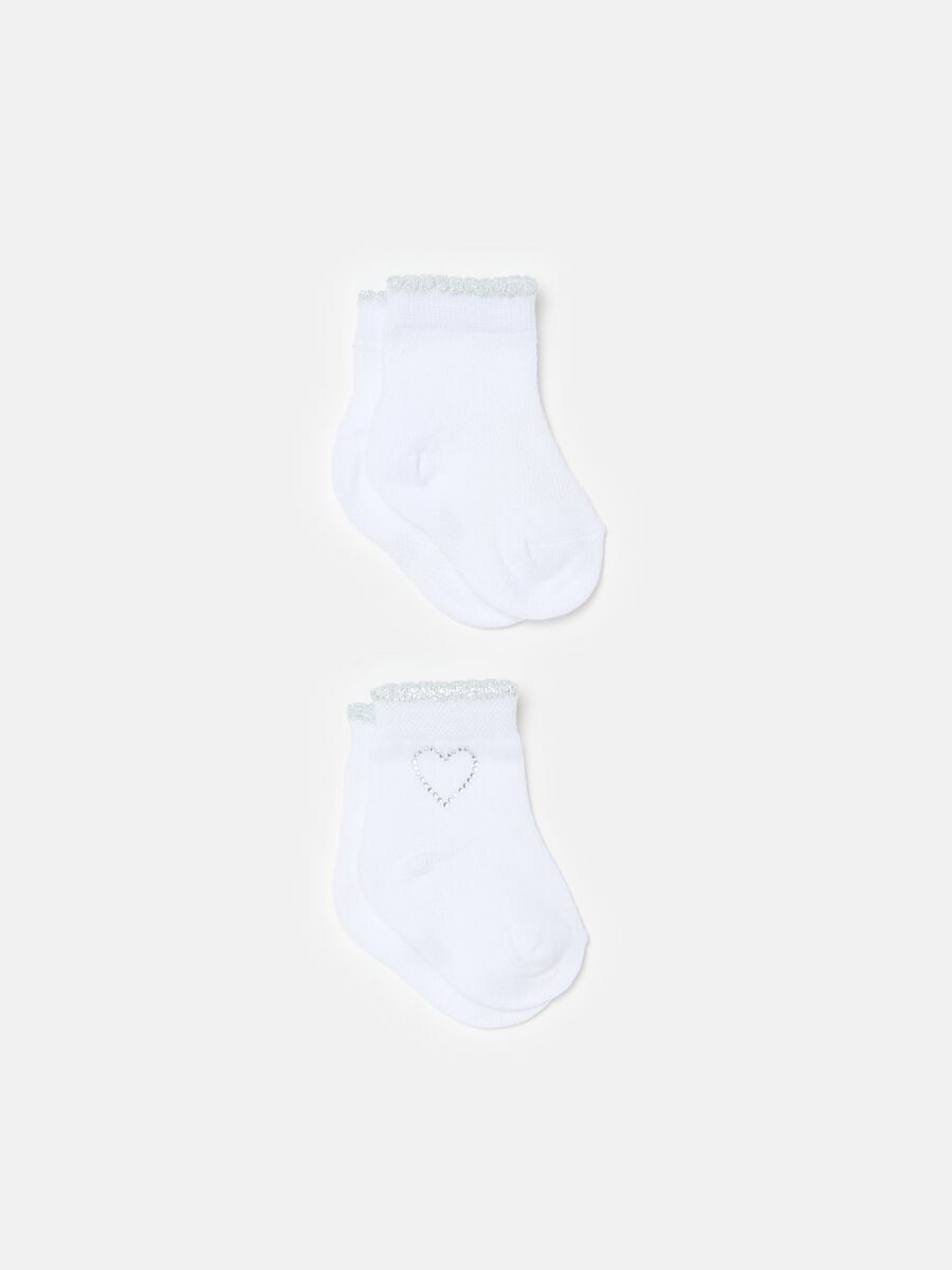 Two-pair pack socks with diamantés and lurex_0