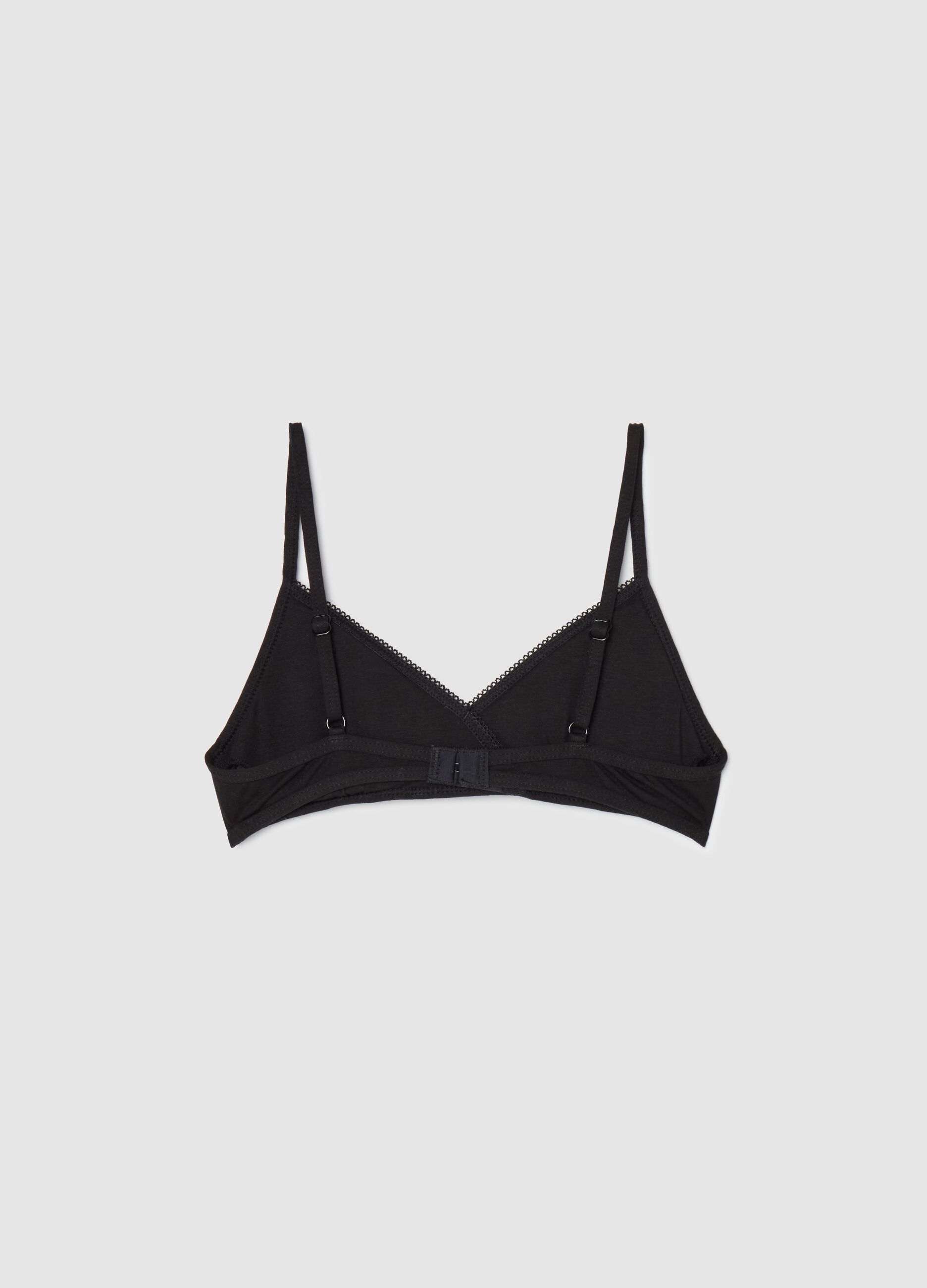 Semi-padded triangle bra