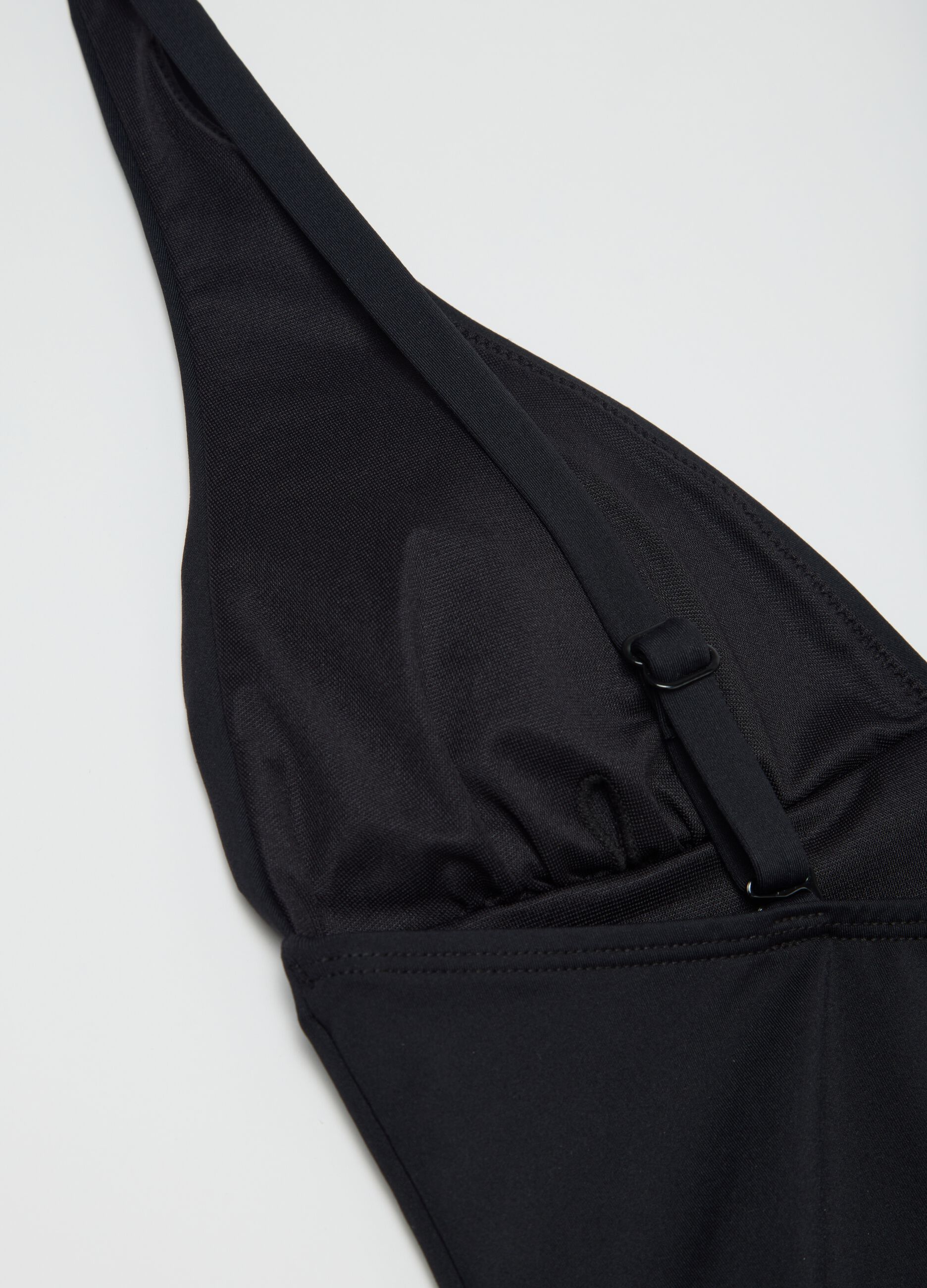 Women’s one-piece swimsuit in black stretch fabric