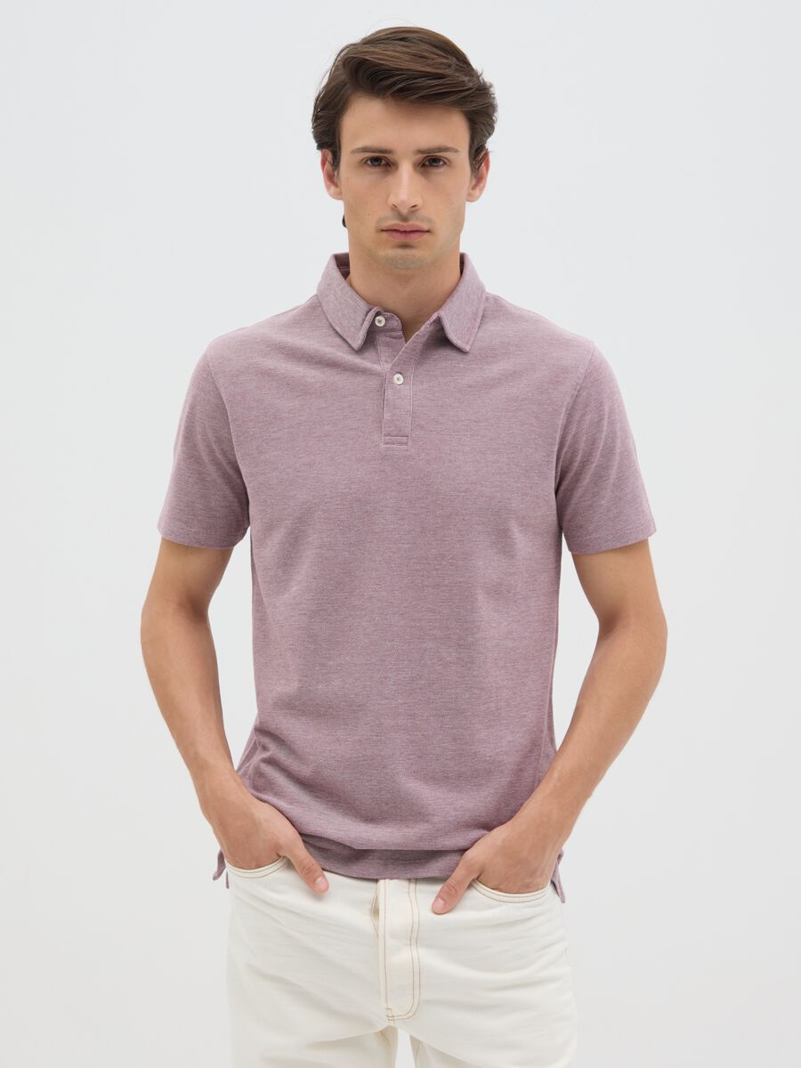 Men’s purple pure cotton polo regular fit_0