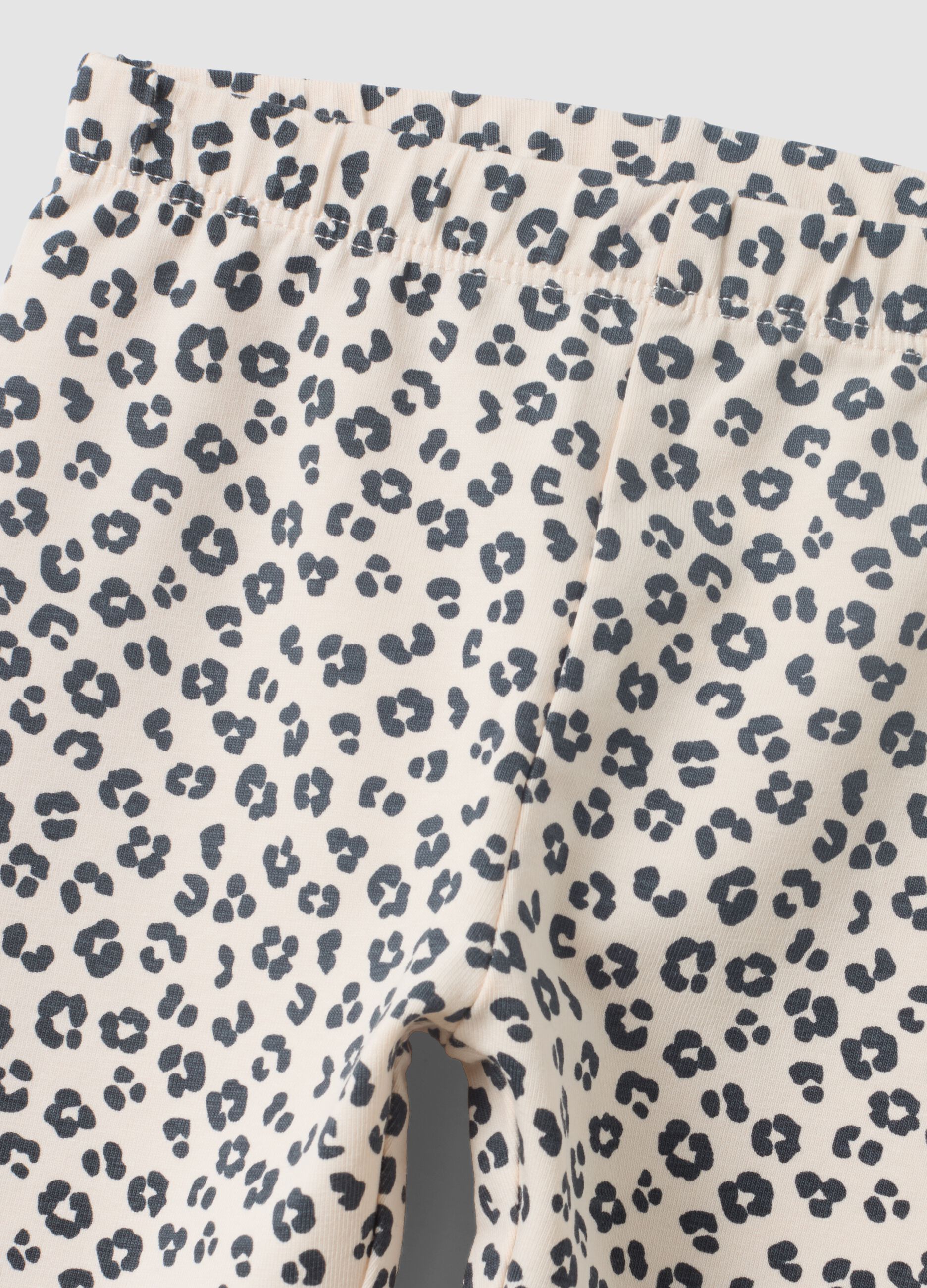 Multicolour organic cotton-blend animal print leggings for baby girl