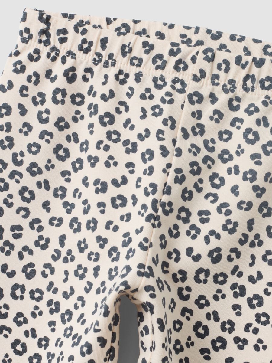 Leggings multicolor in misto cotone organico con fantasia animalier per bimba_2