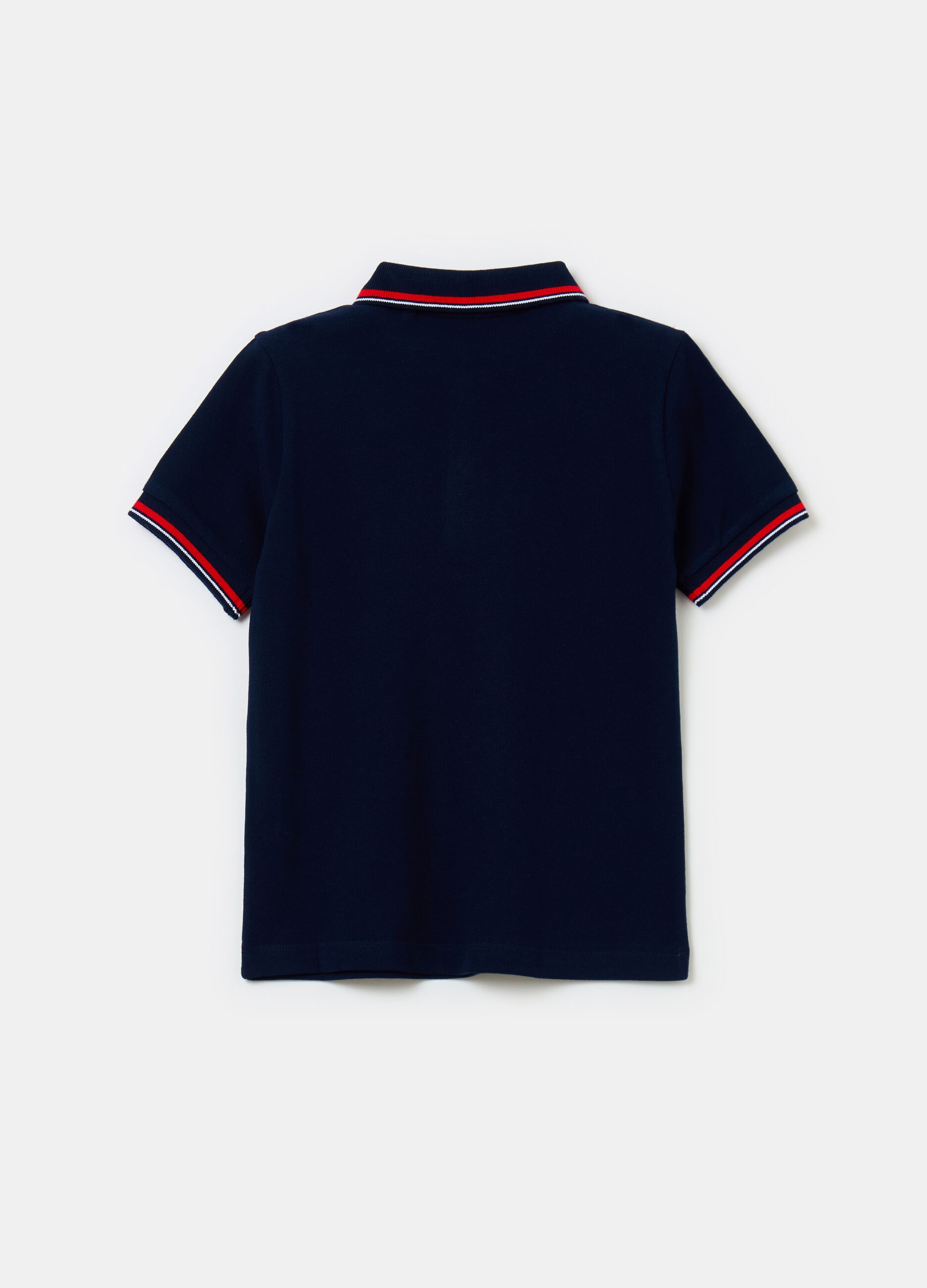 Polo shirt in piquet with striped detail