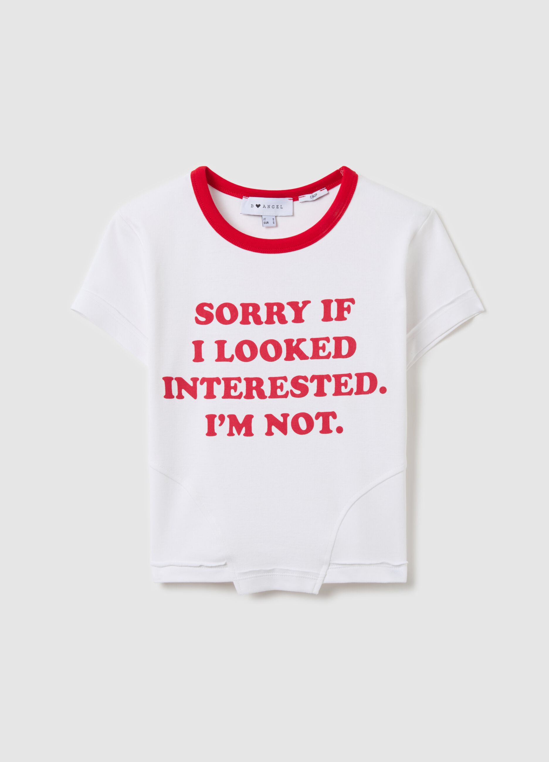 T-shirt with printed lettering