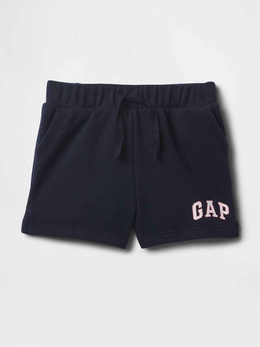 Cotton-blend shorts with elasticated waist_0