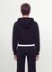 Felpa full zip nera in misto cotone con cappuccio fitted_3
