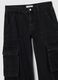 Black pure cotton cargo trousers_5